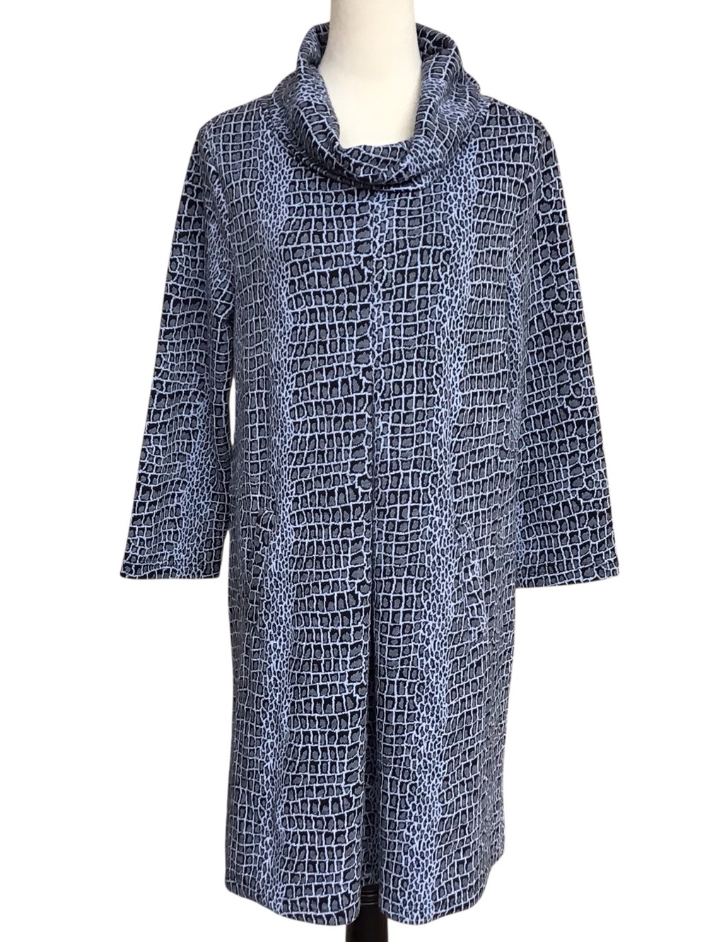 Tyler Boe Snakeskin Print Cowl Neck Shift Dress